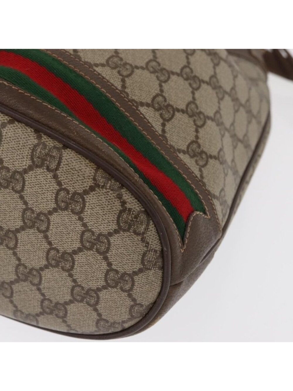 Authentic GUCCI GG Supreme Web Sherry Line Bag PVC Beige Gold 164 02 085 - Picture 7 of 16